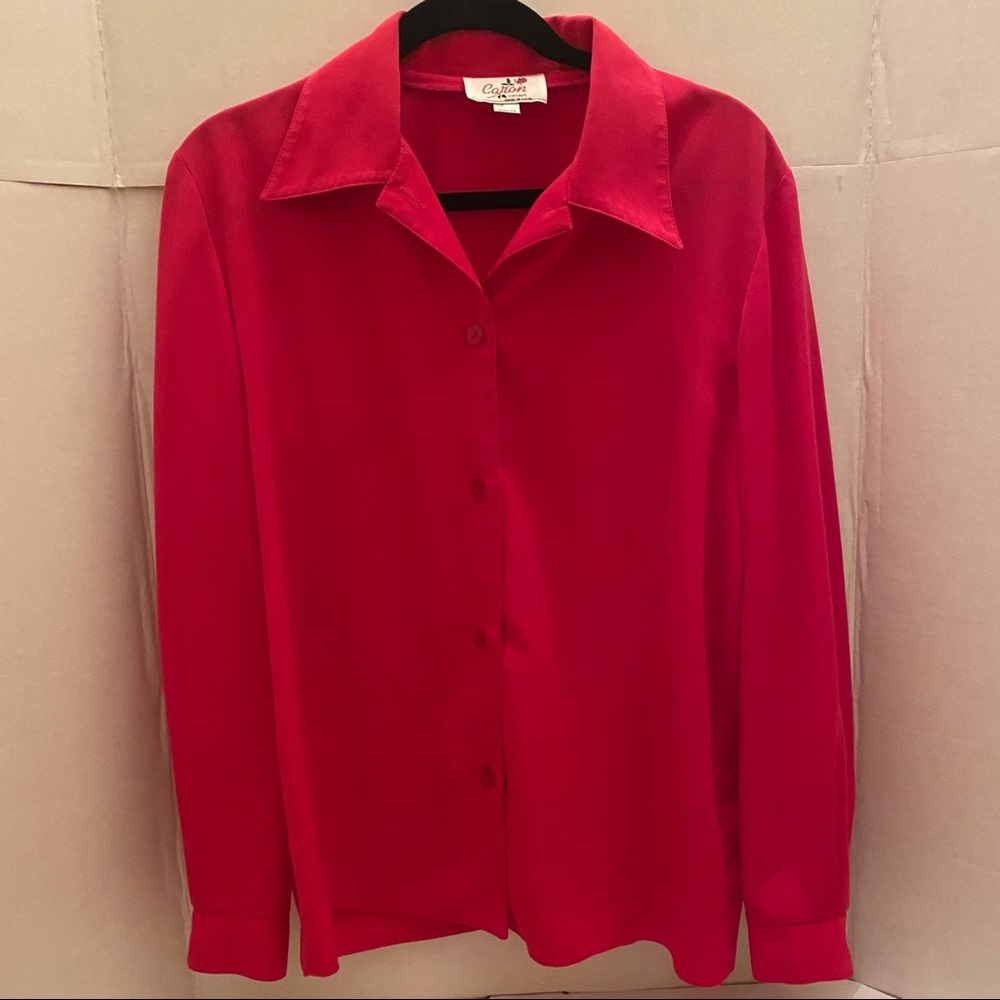 Vintage Caron Chicago Hot Pink Button Down Top